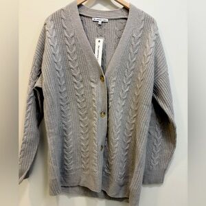 100% Cashmere! The Cashmere Project Cable Knit Cardigan, Size Large